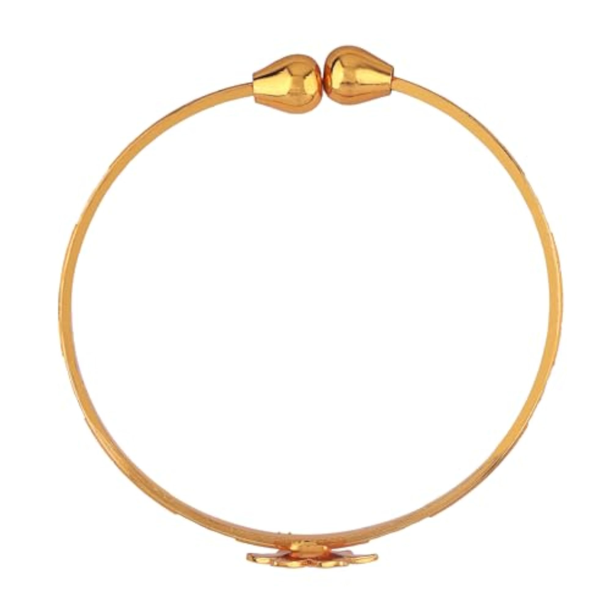 Set Of 2 Traditional 18k Plated Adjustable Bangles